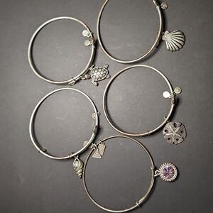 Sol Sterling Silver Charm Bracelet Set Of 5